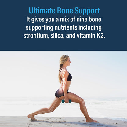Ultimate Bone Support | Vitamin D3, K2, Strontium & Silica | 60 Tablets | Bone density and strength care for women and men, with mineral-focused nutrition supporting long-term skeletal wellness daily