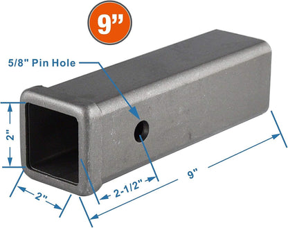 TOPTOW 64453-2 Trailer Hitch Receiver Tube 2-inch X 6-inch Length Storage Box, Weld on Raw Steel, 2 Packs