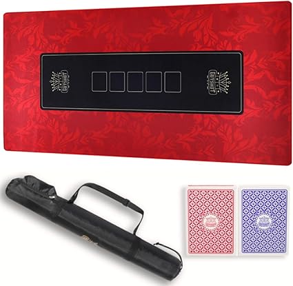 GUTSHOT Foldable Casino Quality Poker Mat  Water Resistant Poker Table Cloth, Soft Multi-Spandex  Waterproof, Noise-Free Gameplay  Includes Carrying Bag and 2 Gift Poker Card Packs