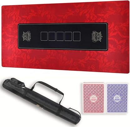 GUTSHOT Foldable Casino Quality Poker Mat  Water Resistant Poker Table Cloth, Soft Multi-Spandex  Waterproof, Noise-Free Gameplay  Includes Carrying Bag and 2 Gift Poker Card Packs
