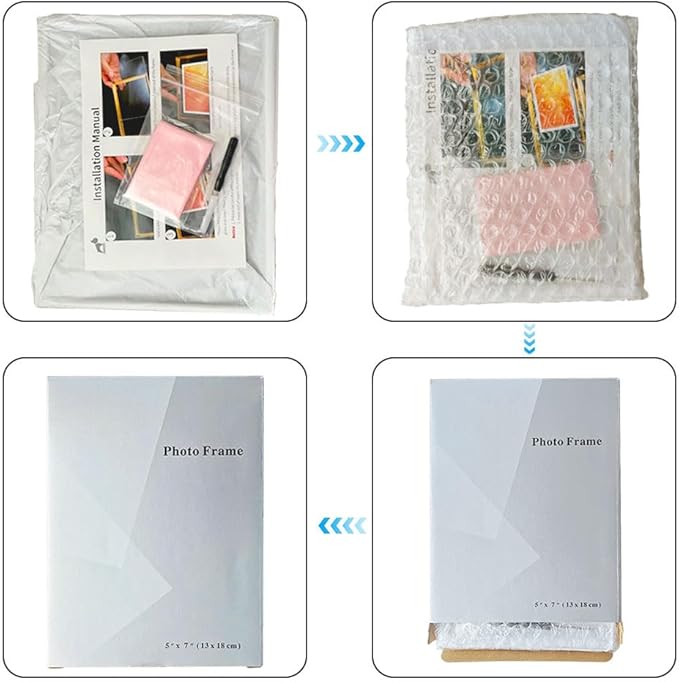 7-inch photo frames for wedding gift, for image sizes (4 x 6, 3 x 5, 2 x 3), beautiful adjustable metal floating photo frame, elegant gift for decoration