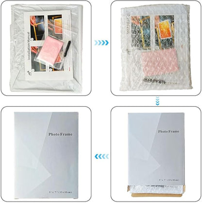 7-inch photo frames for wedding gift, for image sizes (4 x 6, 3 x 5, 2 x 3), beautiful adjustable metal floating photo frame, elegant gift for decoration