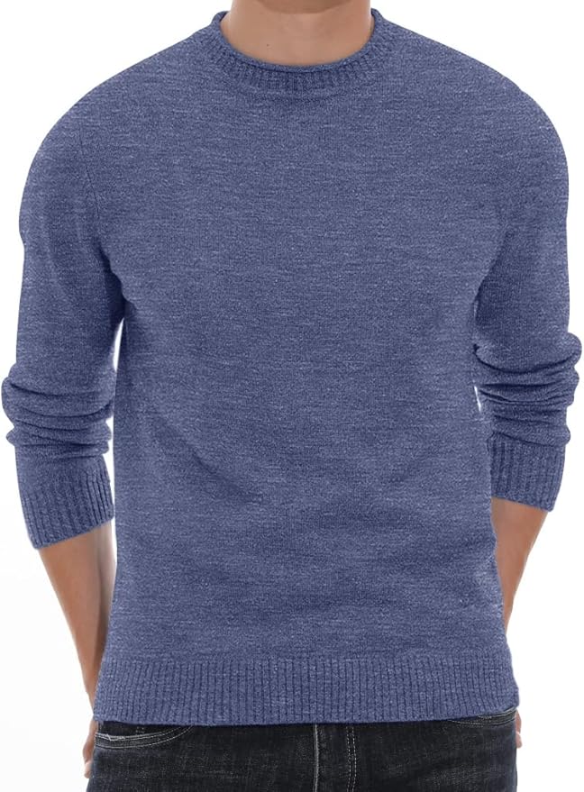 Sailwind Men's Crewneck Sweater Soft Casual Sweaters for Men Classic Pullover Sweaters with Ribbing Edge
