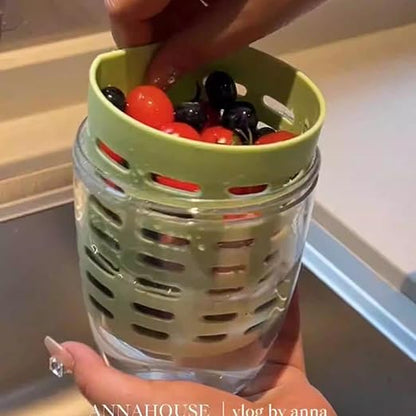 Double-layer drain cup, Harada Osamu yogurt, fruit cup with lid, spoon, portable DIY sticker, leak-proof lunch box, go out