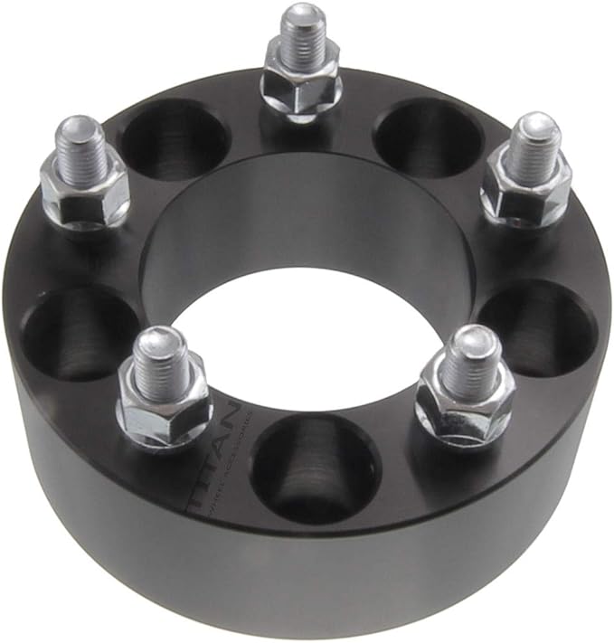 1.5" 5x4.5 to 5x5.5 Wheel Adapters - Change Bolt Pattern, Convert 5x114.3 to 5x139.7, Fit Jeep CJ Wheels onto Wrangler - 1.5 Inch (38mm), 12x20 Studs - Pair of 2 - Black