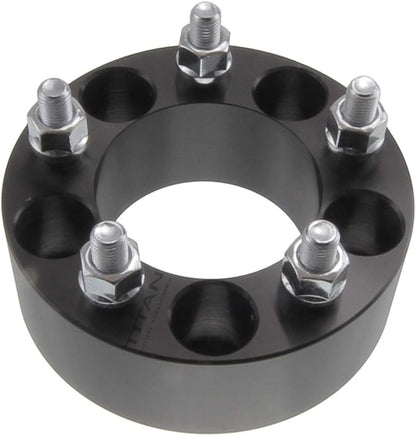 1.5" 5x4.5 to 5x5.5 Wheel Adapters - Change Bolt Pattern, Convert 5x114.3 to 5x139.7, Fit Jeep CJ Wheels onto Wrangler - 1.5 Inch (38mm), 12x20 Studs - Pair of 2 - Black