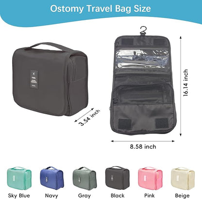Exquisite Travel Bag for Ostomy and Colostomy Supplies - The Ultimate Choice for Post - Surgery Individuals, Featuring Hanging Setup and Stylish Covers Tailored for Women (Black)