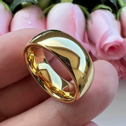 TUTISS 3mm 4mm 5mm 6mm 7mm 8mm 10mm Silver/Gold Tungsten Rings for Men Women Couple Fashion Jewelry Engagement Wedding Bands Domed Polished Comfort Fit