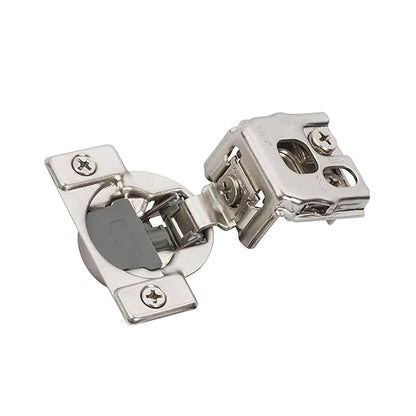 Amerock 2 Pack 1-14 inch Overlay Soft-Closing Compact Concealed Hinge for Face Frame Cabinet, 105-degree Opening Angle with 3-Way adjustability