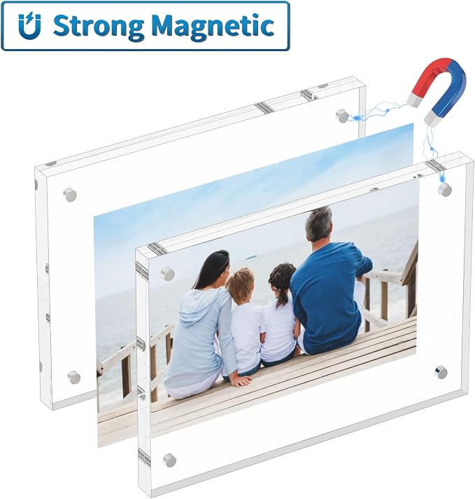 AITEE 4x6 Acrylic Picture Frames 2 Pack, Clear Picture Frames,20% Thicker