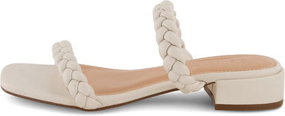CUSHIONAIRE Women's Nestar Braided Low Block Heel Sandal +Memory Foam