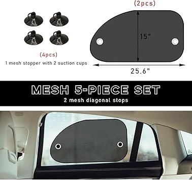 2 PCS Car Window Shade, 15"Ã—26" Front Side Window Sunshade Protector with Suction Cups, Foldable Sunlight Shield Blocks Sun, Glare and UV Rays, Universal Car Accessories