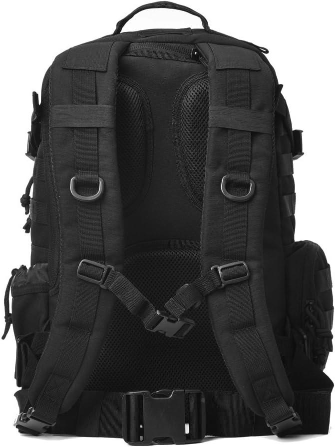REEBOW GEAR Military Tactical Backpack Army Assault Pack Molle Bug Bag Backpacks Rucksack for Outdoor Sport Travel Hiking Camping Daypack Black