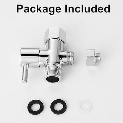 T Valve for Bidet with Shut-off Valve, T Adapter for Toilet 78 X 78 X 12 or 38, Chrome Bidet Attachment for Toilet