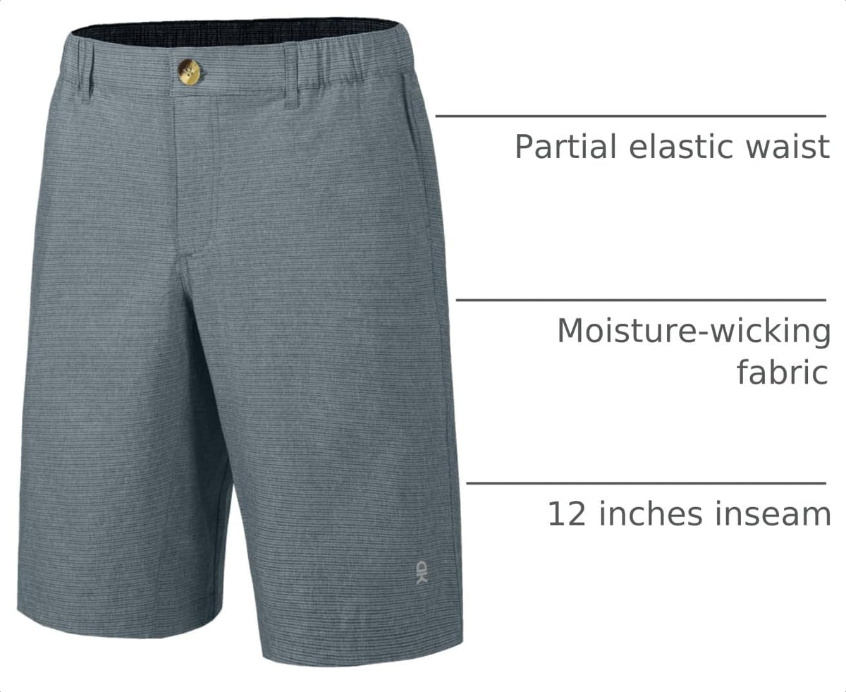 Little Donkey Andy 12 Inch Inseam Golf Shorts for Men Bermuda Quick Dry Elastic Waist Shorts for Hiking Travel Casual