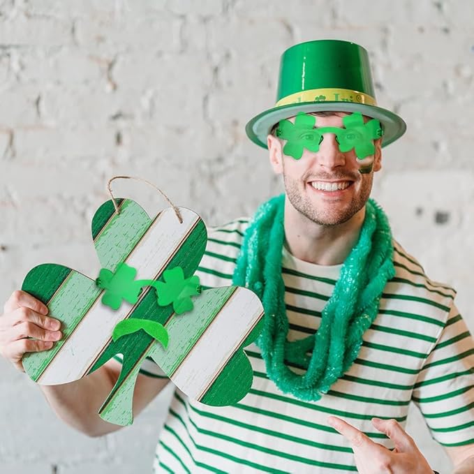 UMEELR 6 pcs St. Patrick's Day Shamrock Sunglasses for kids, St. Patrick's Day Green Clover Glasses for St. Patrick's Day Accessories Party Favor, Supplies Party Props and Decorations