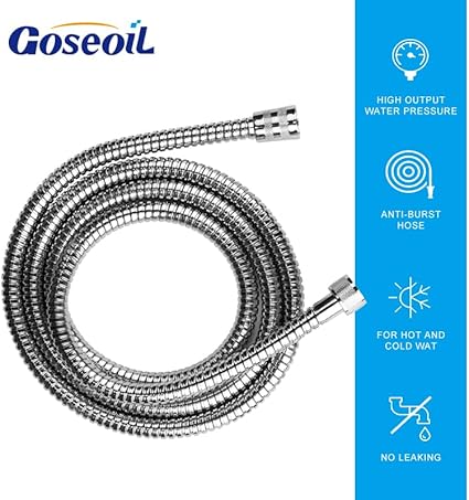 Shower Hose Extra Long 96 inches Shower Head Hose Replacement Stainless Steel Handheld Shower Hose Flexible and Durable with Brass Insert and Nut