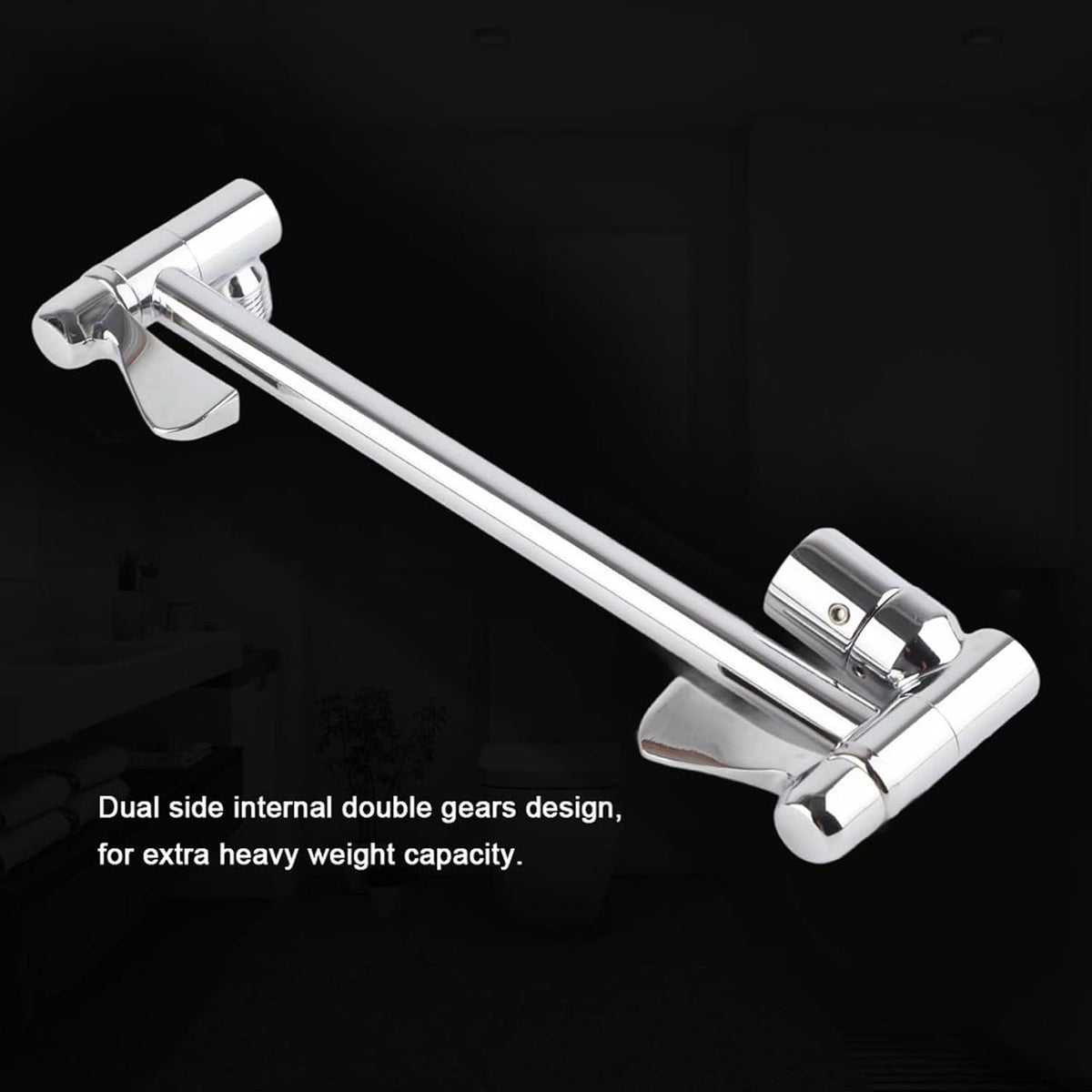 Garosa 10 in Adjustable Brass Shower Arm Extension, Brushed Nickel