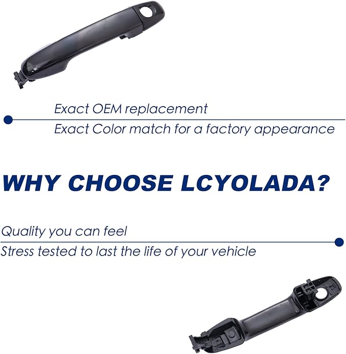 Exterior Door Handle Front Driver Side Compatible with Toyota Camry 2012-2017,Black - Without Smart Entry System