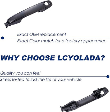 Exterior Door Handle Front Driver Side Compatible with Toyota Camry 2012-2017,Black - Without Smart Entry System