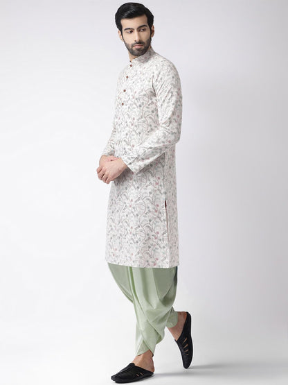 KISAH Men's Kurta Set - Printed Cotton Blend - Traditional Indian Ethnic Wear for Men - Ideal for Weddings and Festivals