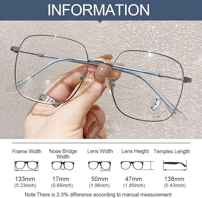 HomeSoGood Oversized Square Blue Light Blocking Glasses Retro Metal Frame Glasses Computer Gaming Glasses for Women Men Eye Accessories