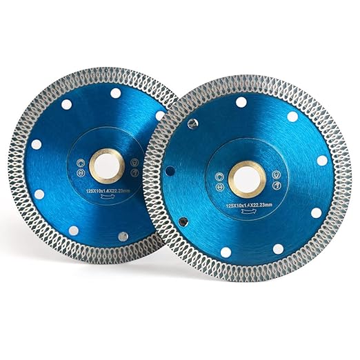 (2 Pack) 5" Super Thin Diamond Saw Blade Porcelain Tile Blade Dry or Wet Cutting for Granite Marble Porcelain Tile A