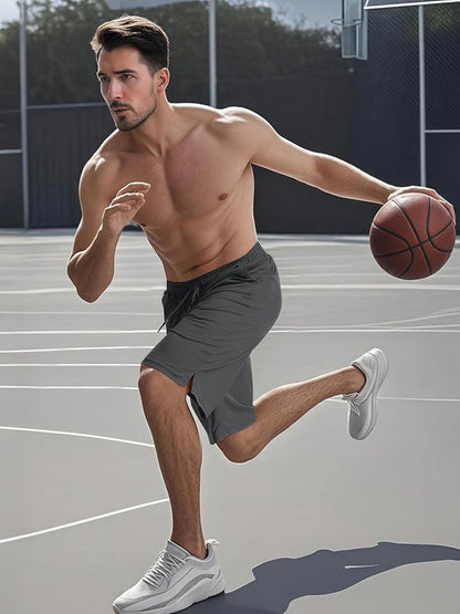 Aolesy Men's Basketball Shorts 7"/9" Athletic Gym Shorts with Zip Pockets Lightweigh Quick Dry Mesh Workout Shorts