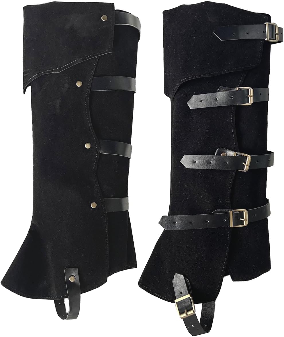 Pirate Boot Covers - Viking & Medieval Costume Boot Covers in Faux Leather for Steampunk & Renaissance Occasions