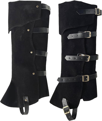 Pirate Boot Covers - Viking & Medieval Costume Boot Covers in Faux Leather for Steampunk & Renaissance Occasions