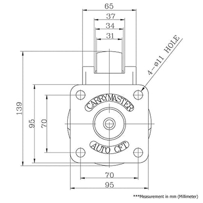 AC-1000F White Light  Medium Duty Flange Leveling Caster