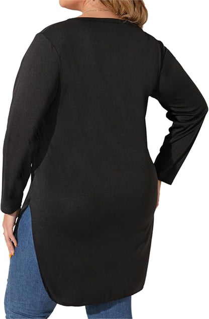 easyforever Womens Plus Size Casual Flowy Tunic Tops Loose Fit Blouses Spring Summer Outfits