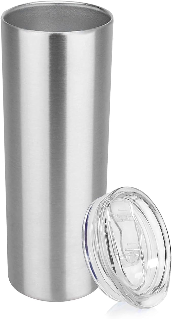 Hogg Outfitters 30 oz Skinny Tumbler, Stainless Steel Insulated Slim Tumbler with Lid, Reusable Double Wall Travel Coffee Mug, Durable Powder Coated Travel Water Cup(Stainless Steel, 1)