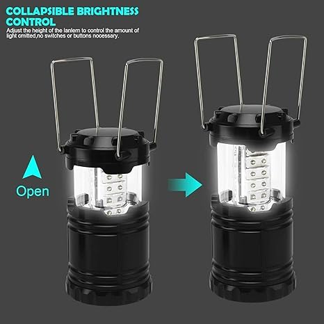 2pcs LED Camping Lantern Collapsible Portable LED Lanterns, Battery Powered Emergency Light, Lightweight Waterproof, for Camping, Hiking, Garden, Outages Sailor