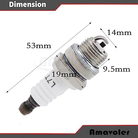 Spark Plug L7T Fit for 2 Stroke 33cc 43cc 47cc 49cc ATV Mini Pocket Bike Quad Scooter Chainsaw Trimmer Brushcutter Strimmer Lawn Mower BM6A Echo Wacker Kawasaki.(1 Pcs)