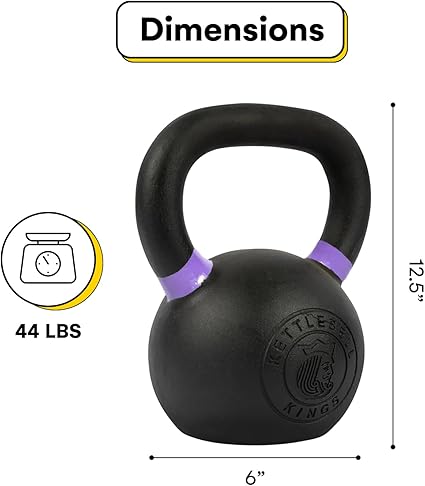 Kettlebell Kings Powder Coated Kettlebell Weights - 9-97 lb Strength Training Kettlebells for Men and Women - Hand Weights Workout Gym Equipment - Weights Set for Home Gym