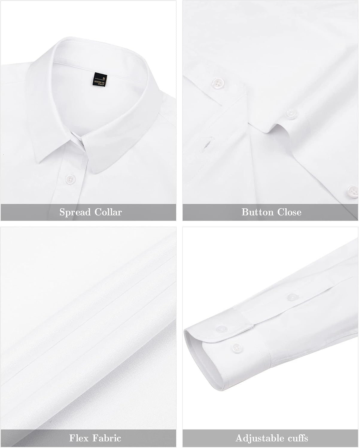 J.VER Womens Dress Shirts Long Sleeve Button Down Shirt Wrinkle-Free Business Casual Blouse Office Work Tops 2K+ bought in past month