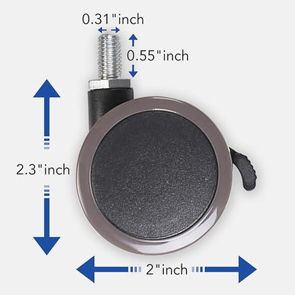 FlexiSpot Height Adjustable Desk Leg Casters Wheels Set of 4 pcs