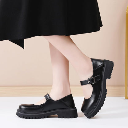Size 10.5-11 XMM Mary Jane Shoes Platform Chunky Mary Janes for Women Ladies Comfort Leather Round Toe Non-Slip Dressy Casual Cute Girls School Work Shoes