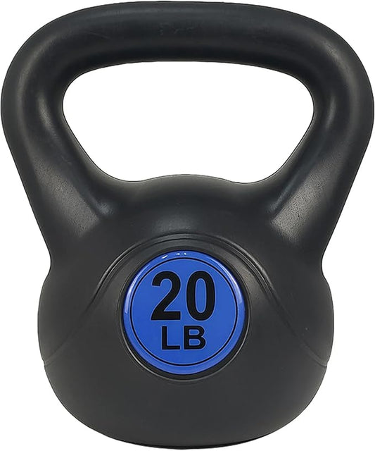 Wide Grip Kettlebell Exercise Fitness Weight Set, 3-Pieces: 10lb, 15lb and 20lb Kettlebells