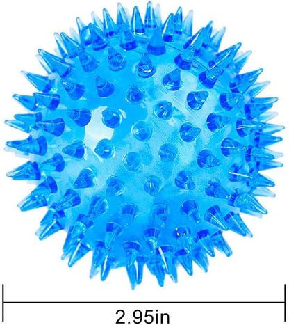 PVC Pet Dog Puppy LED B Light Up Flashing Play Toy Chasing Bounce Spiky Ball Pet to Chew But Also Imp Their Massaging Their They (c)