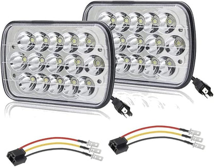 Compatible With Chevy Express Cargo Van 1500 2500 3500 Truck Lights 7''x6 6x7 Inch Super Bright High Low Beam Headlight Pair