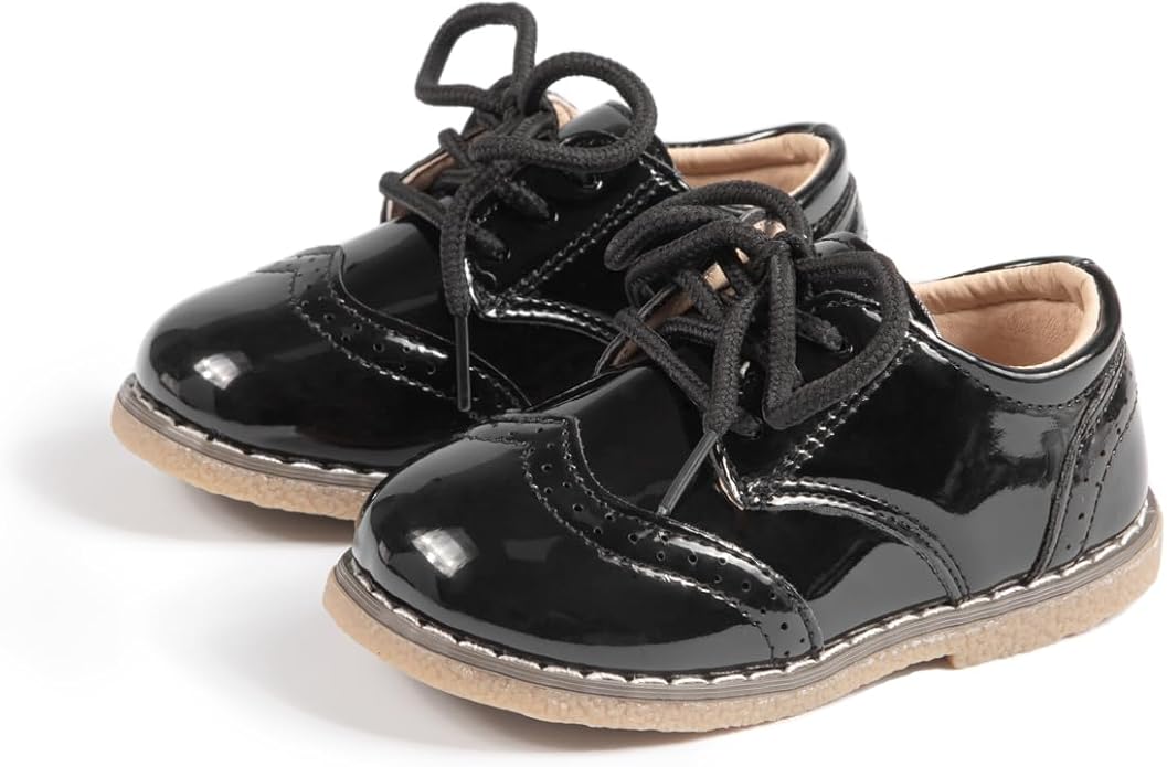 Casazoe Boys Girls Oxford Wedding Dress Shoes Classic School Uniform Flats Formal Casual Loafer for Toddler Little Kid