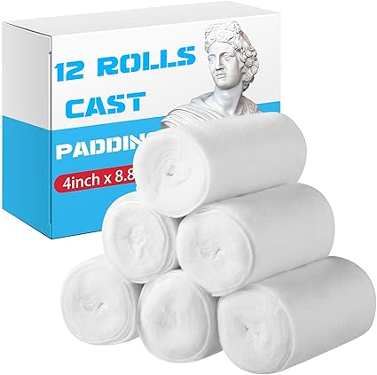 Nuanchu 6 Rolls Cast Padding Soft Individual Pack Padding Use with Plaster Cloth Gauze Bandage for Halloween Wrap Bandage Art Projects, Body Casts, Mask Making, Hobby Craft(4 Inch X 8.8 ft)