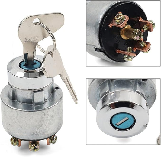 Ignition Switch With Key 66021-5514035260-31852 Steel Silver For Kubota Garden Tractor G3200 G4200 G4200H G5200H G6200H