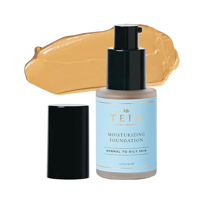 TEIA Cosmetics - Moisturizing Light Coverage Foundation, Natural Finish. Non-toxic, vegan, cruelty-free. (CAPUCCINO)