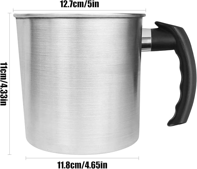 Candle Making Pouring Pot,Double Boiler Wax Melting Pot,Dripless Pouring Spout -Heat-Resisting Handle Designed Candle Making Pitcher, Silver