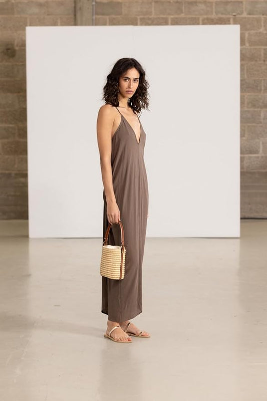 Gottex Beach Life Women's Classic Solid Maxi Cover-Up Dress with Thin Straps and Relaxed Fit Swim Beach Essential