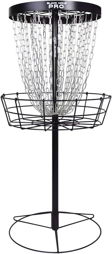MVP Disc Sports Black Hole Pro 24-Chain Portable Disc Golf Basket Target (Stakes Not Included)