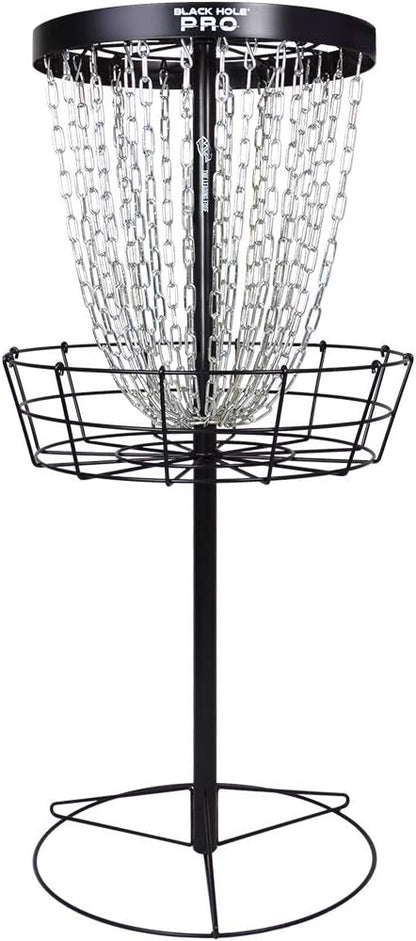 MVP Disc Sports Black Hole Pro 24-Chain Portable Disc Golf Basket Target (Stakes Not Included)